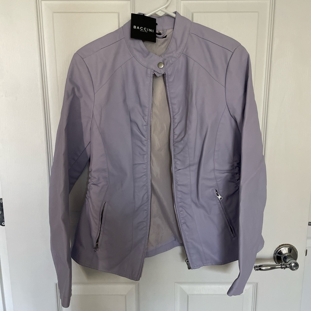 Lavender leather jacket